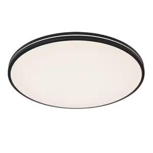 Athos 21 in. 1-Light Modern Black Integrated LED 5 CCT Flush Mount Ceiling Light